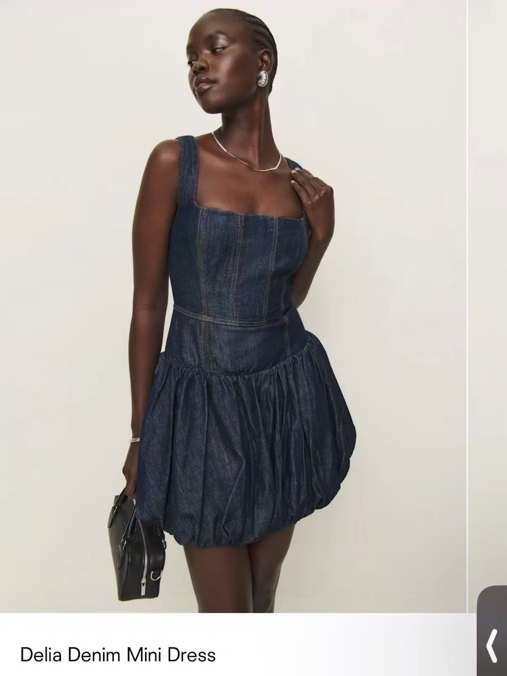 Reformation Delia Denim Mini Dress
